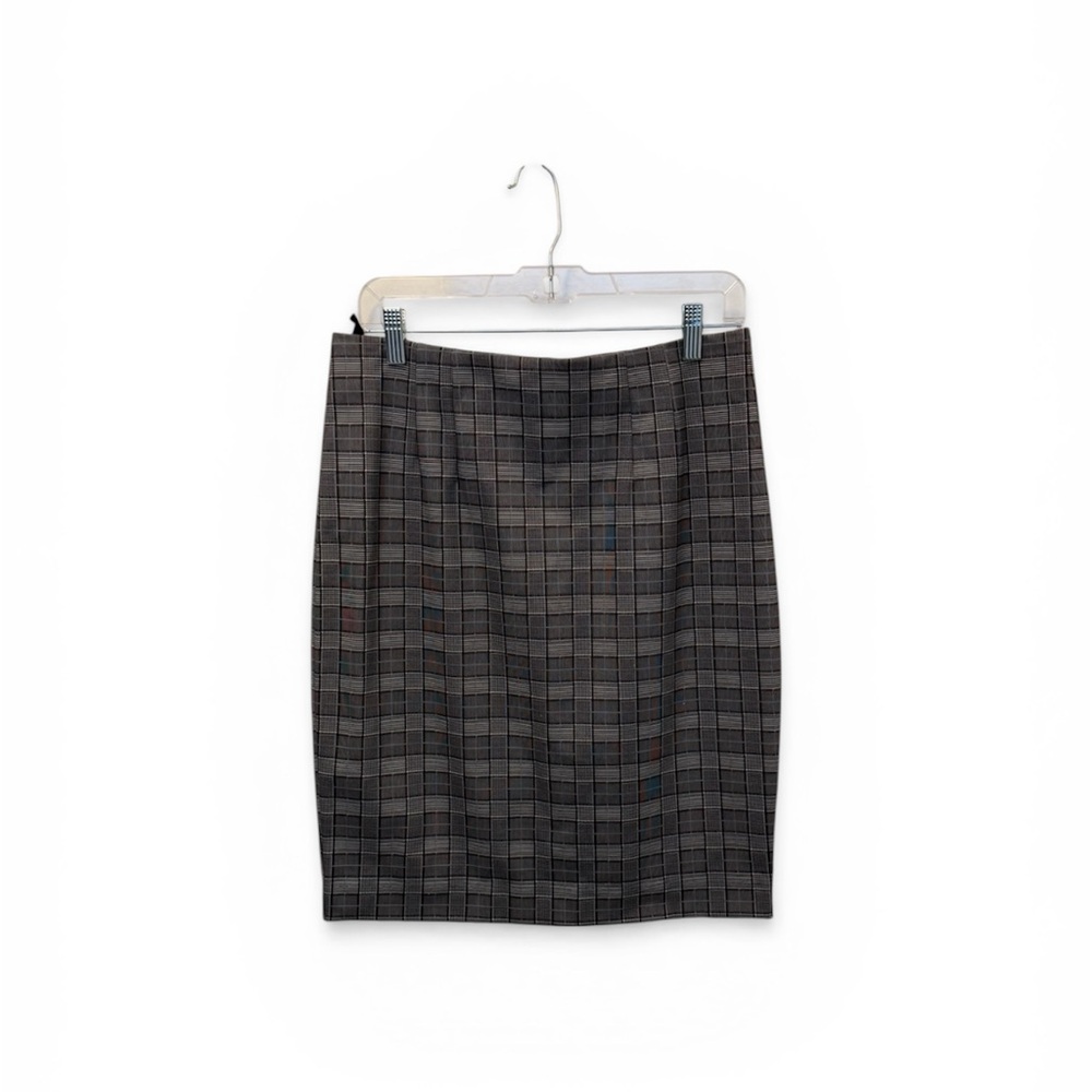 Amanda & Chelsea Black and Gray Plaid Pencil Skirt